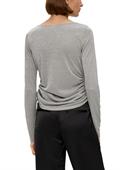 Glitzer-Longsleeve mit seitlicher Raffung grau