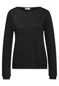 Glitzer Strick-Look Shirt black