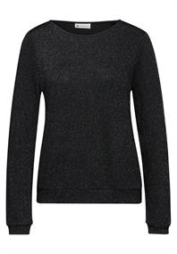 Glitzer Strick-Look Shirt black
