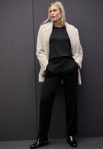 Glitzer Strick-Look Shirt black