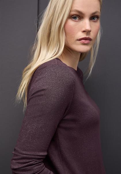 Glitzer Strick-Look Shirt jazz berry