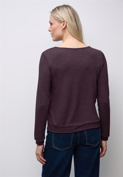 Glitzer Strick-Look Shirt jazz berry