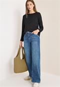 Glitzer Strukturshirt black