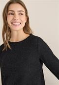Glitzer Strukturshirt black