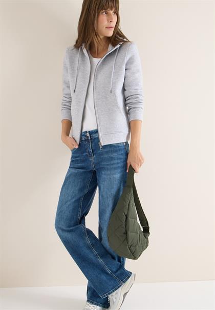 Glitzernde Hoodie Sweatjacke luna grey melange