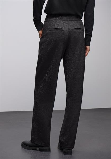 Glitzernde Straight Leg Hose black