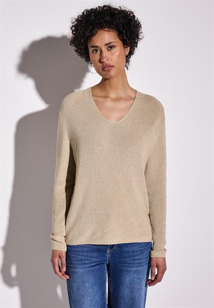 Glitzernder Pullover cotton beige