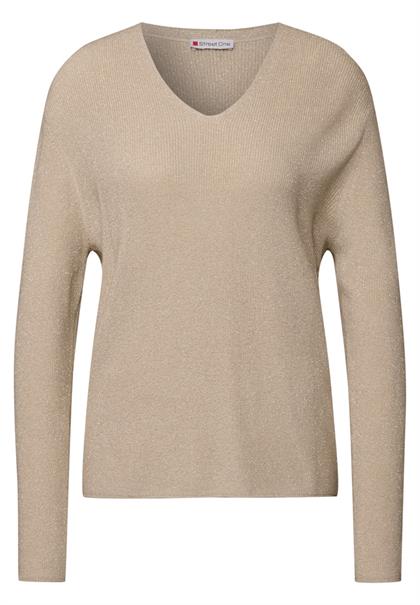 Glitzernder Pullover cotton beige
