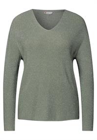Glitzernder Pullover dusty milky green