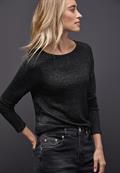 Glitzerndes Langarmshirt black