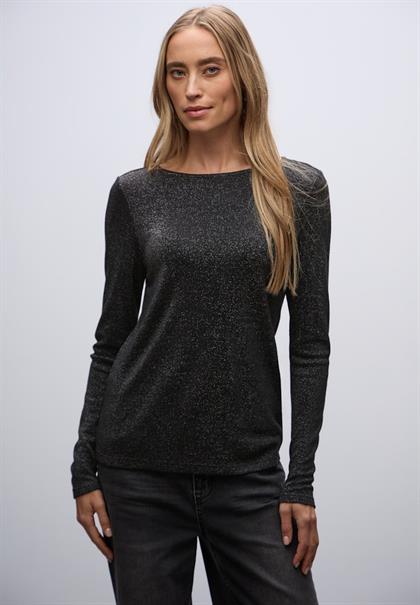 Glitzerndes Langarmshirt black
