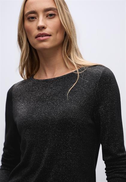 Glitzerndes Langarmshirt black