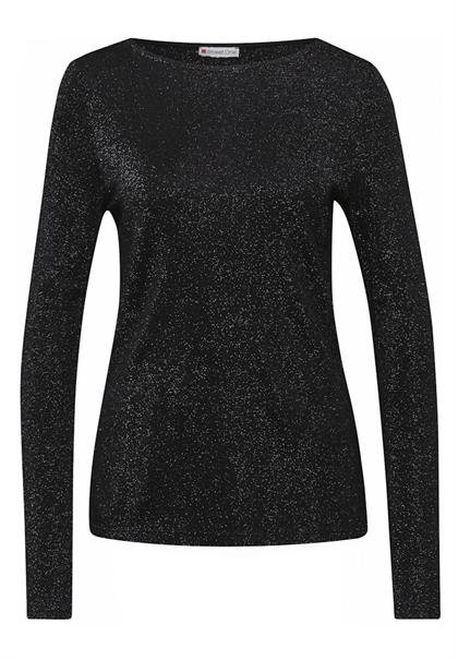Glitzerndes Langarmshirt black