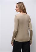 Glitzerndes Langarmshirt sanded beige