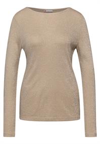 Glitzerndes Langarmshirt sanded beige