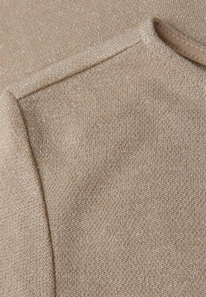Glitzerndes Langarmshirt sanded beige