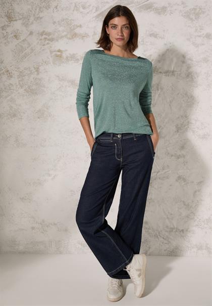 Glitzerndes Shirt glaced salvia green