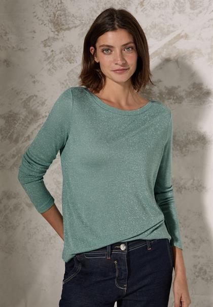 Glitzerndes Shirt glaced salvia green