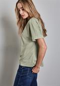 Glitzerndes T-Shirt dusty milky green