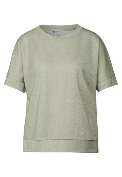Glitzerndes T-Shirt dusty milky green