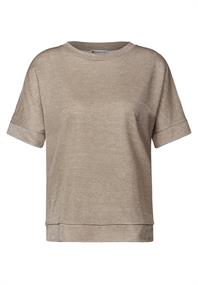 Glitzerndes T-Shirt safari beige