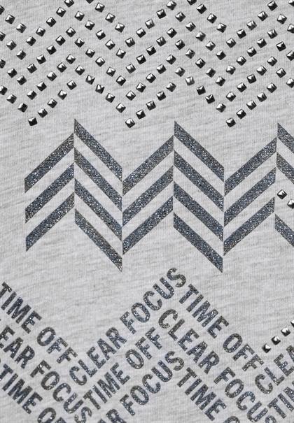 Glitzerprint T-Shirt mineral grey melange