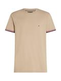 GLOBAL STRIPE CUFF TEE sandalwood