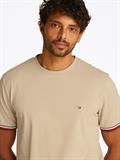 GLOBAL STRIPE CUFF TEE sandalwood