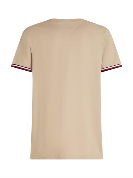 GLOBAL STRIPE CUFF TEE sandalwood