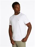 GLOBAL STRIPE CUFF TEE white
