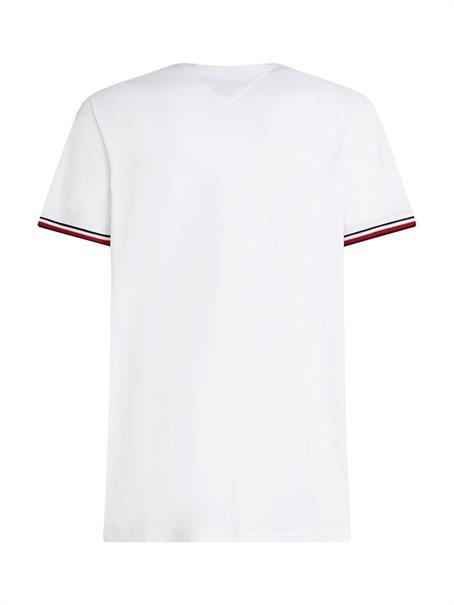 GLOBAL STRIPE CUFF TEE white