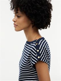 GOLD BTN CAP-SLV BOAT-NK TEE breton stp dark night navy - calico
