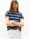 GOLD BUTTON MDRN C-NK SS TEE dark night navy-ivory silk stp