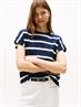 GOLD BUTTON MDRN C-NK SS TEE dark night navy-ivory silk stp