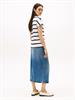 GOLD BUTTON MDRN C-NK SS TEE ivory silk-dark night navy stp