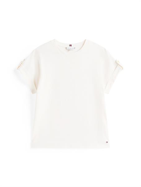 GOLD BUTTON MDRN C-NK SS TEE ivory silk