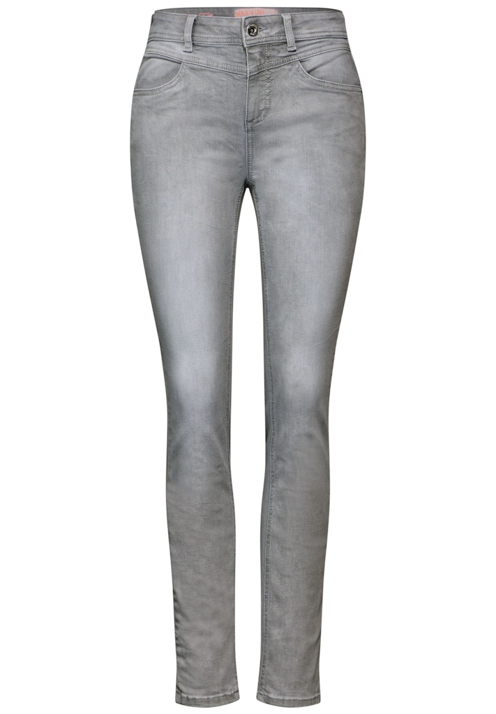 Street One Jeans Slim Fit 63% Baumwolle 25% Polyester 10% Viskose 2% Elasthan Light Grey Random Wash