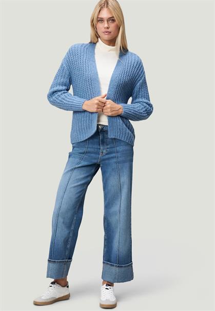 Grobstrickjacke middle blue melange