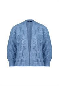 Grobstrickjacke offener Style middle blue melange
