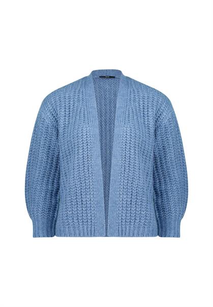 Grobstrickjacke offener Style middle blue melange