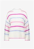 Grobstrickpullover mit Streifen creampink