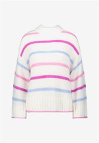 Grobstrickpullover mit Streifen creampink