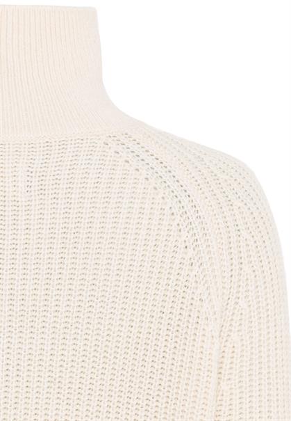 Grobstrickpullover mit Wollanteil creme