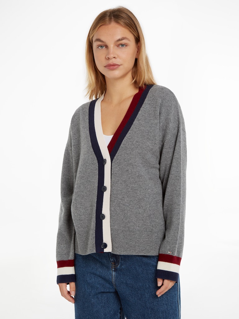 Tommy Hilfiger Damen Pullover GS WOOL CASHMERE CARDIGAN med  