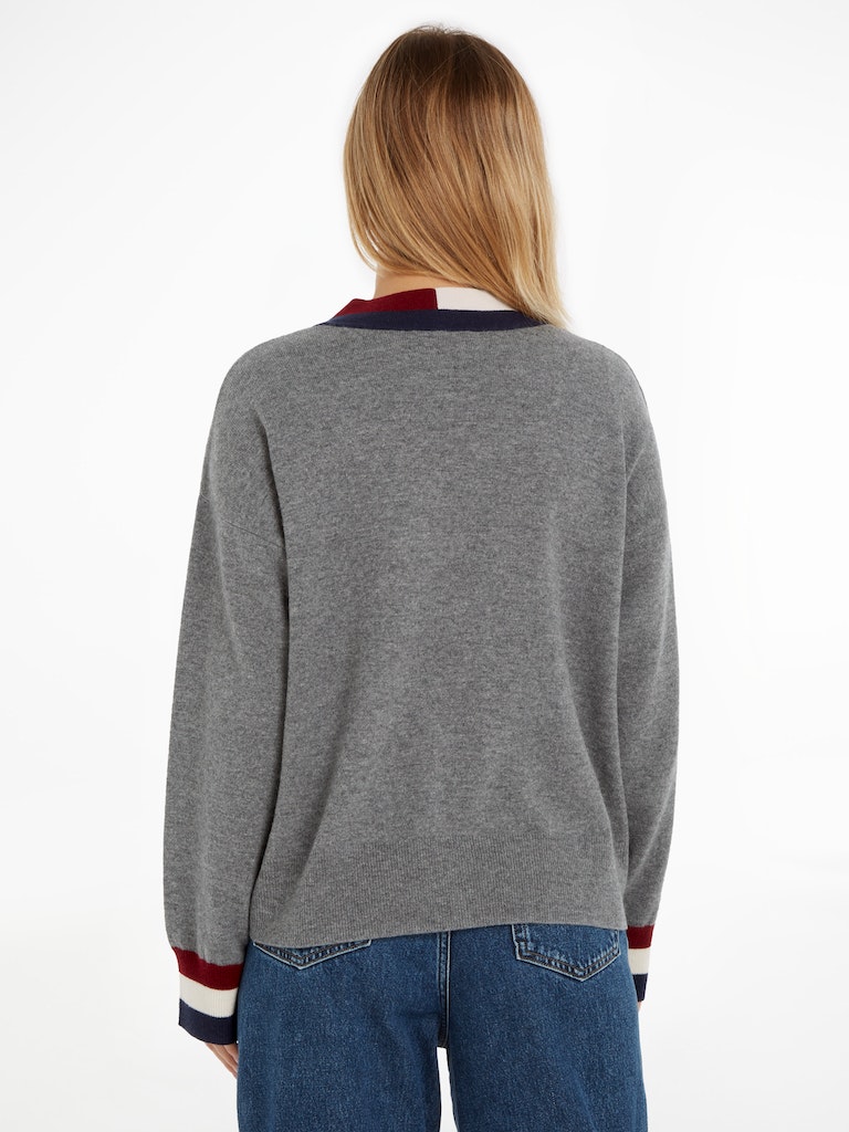 Tommy Hilfiger Damen Pullover GS WOOL CASHMERE CARDIGAN med  