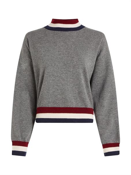 GS WOOL CASHMERE MOCK-NK SWT med heather grey