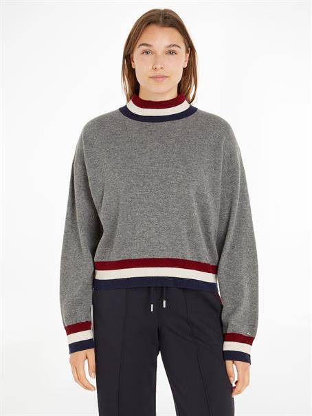 GS WOOL CASHMERE MOCK-NK SWT med heather grey