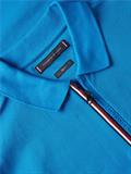 GS ZIP RWB TIPPED L/S SLIM POLO cerulean aqua