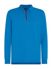 GS ZIP RWB TIPPED L/S SLIM POLO cerulean aqua