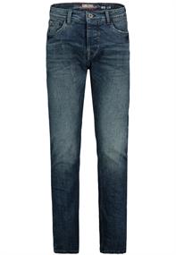 HAKA Jeans,MODERN STRAIGHT, 5-pocket, aufges.Gesäßtaschen mit Teilungsnaht,Knopfleiste dark blue denim d195